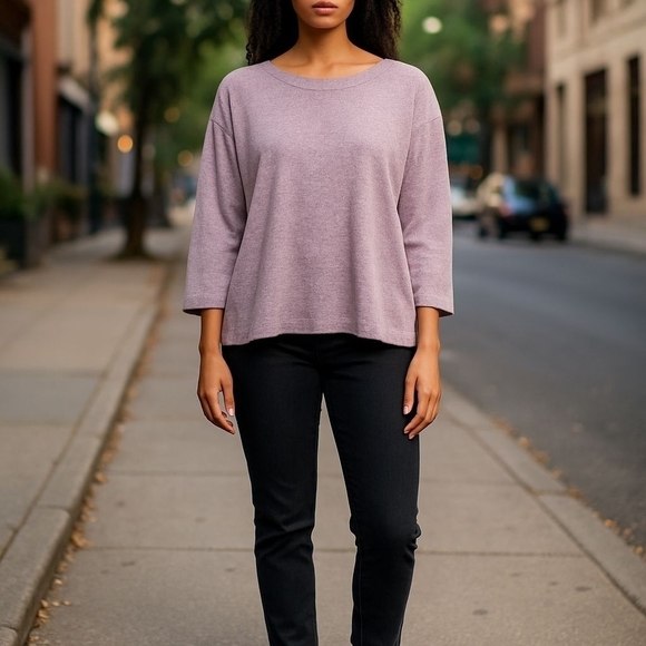 J. Jill Tops - j. Jill Pink Heathered Long Sleeve Sweater Size XL